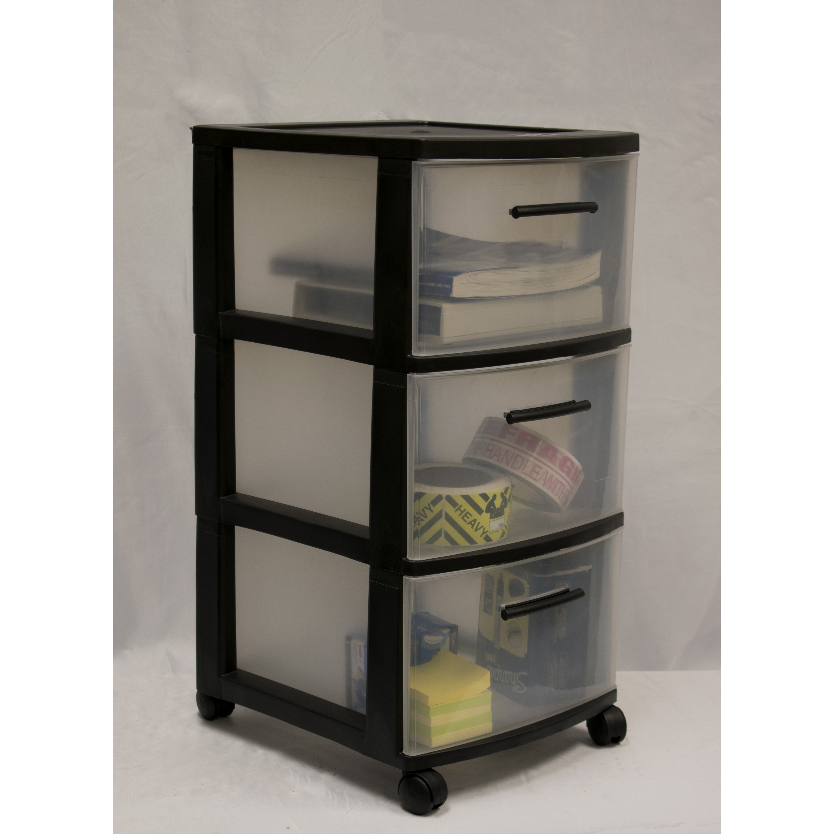 MQ 3 Drawer Plastic Rolling Storage Cart with Casters 2 Pack