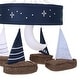 preview thumbnail 4 of 5, Lambs & Ivy Little Skipper Sailboat & Moon Musical Baby Crib Mobile Soother Toy