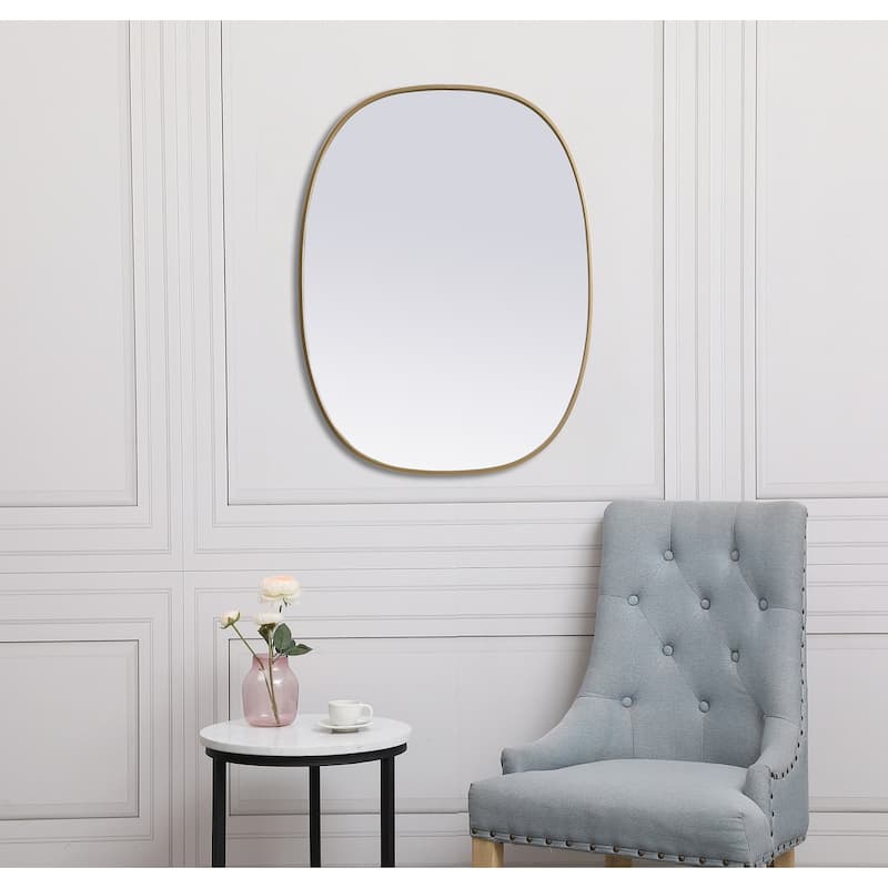 Indigo Home Metal Frame Oval Mirror 30x40 Inch