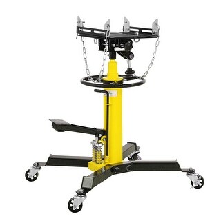 GarveeTech 1 Blue Efficient Transmission Jack - 2-Stage Telescoping Hydraulic Lift, Foot Pedal, 360° Swivel Wheel, Garage Essential