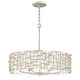 preview thumbnail 1 of 0, Fredrick Ramond Farrah 6 Light 28" Wide Drum Chandelier with a Linen Silver Leaf