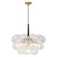 preview thumbnail 4 of 11, 6-Light Swirled Glass Cluster Globe Chandelier - Dimmable Black