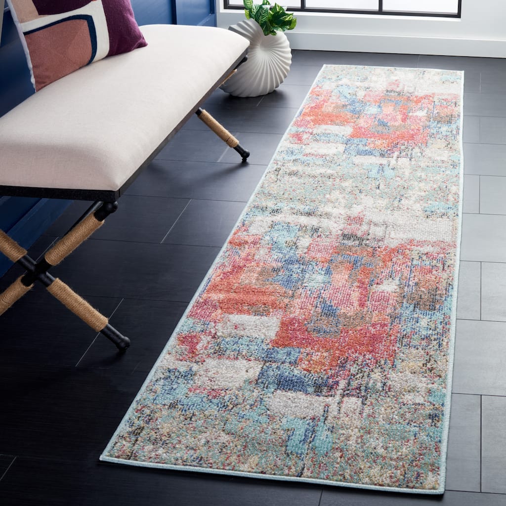 SAFAVIEH Phoenix Verda Modern Abstract Rug - 2'2" x 9' Runner