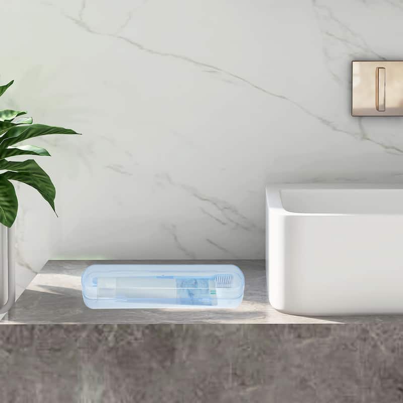 Toothbrush Travel Case, Plastic, Lightweight Traveling Toothbrush Holders Case, 2.17"x1.38"x8.07"