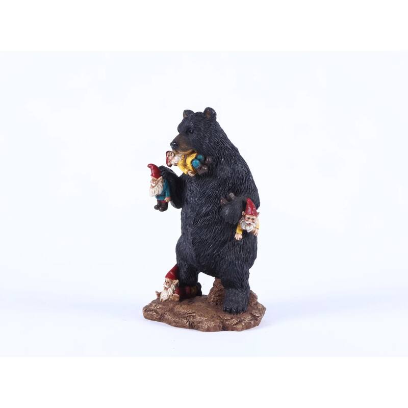 Gnomes in Trouble with Bear Garden Statue - 10.5"
