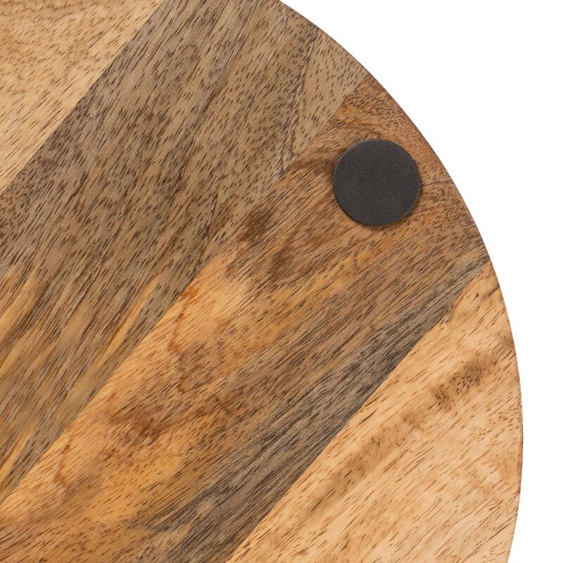Benjamin Round Wood Trays, Set of 2 - 15" x 15" x 2"
