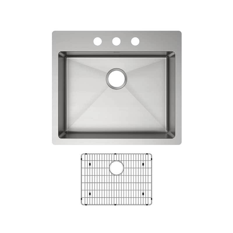 Elkay Crosstown Stainless Steel 25" x 22" x 6", Single Bowl Dual Mount ADA Sink Kit