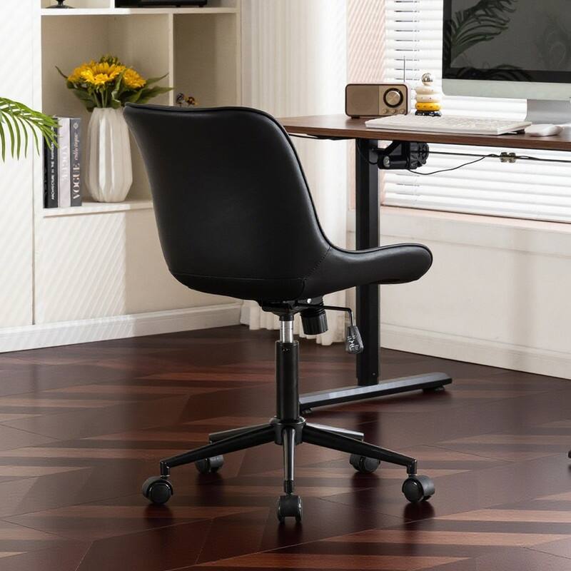Modern Office Chair, Leather Swivel Office Chair for Home Office