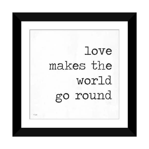 slide 2 of 20, iCanvas "Love Makes The World Go Round" by Jaxn Blvd. Black - 24x24x1