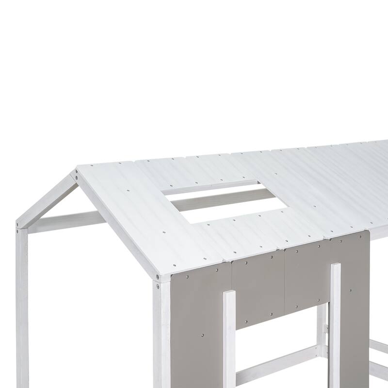 Twin Size House Platform With Roof And Window