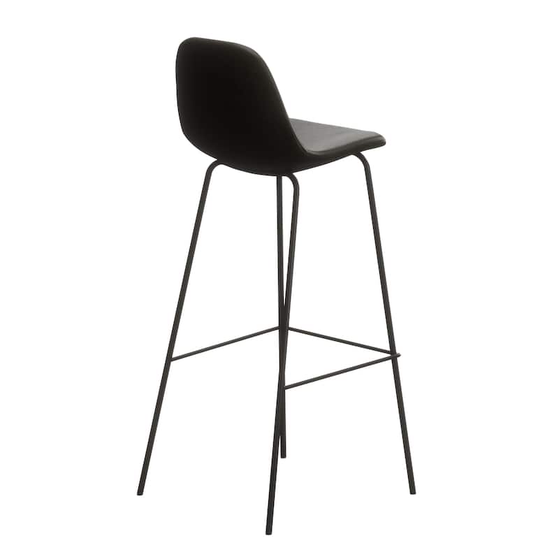 Maxine Vegan Leather Bar Height Stools Black Legs (Set of 2)