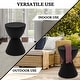 preview thumbnail 33 of 143, Boyd Round Side Table with Ribbed Design Base - Accent Hourglass End Table with Removable Lid for Living Room & Bedroom