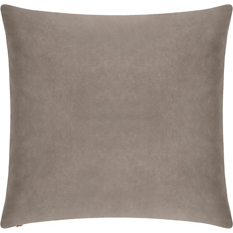 Delara Pack of 1 Velvet Decorative Throw Pillow Cover 20x20 Inches, Cushion Cover, Soft and Breathable Fabric, Hidden Zipper - Cover Only - Greyish Brown