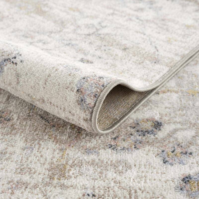 Hauteloom Azula Hallway, Kitchen Machine Washable Runner Rug - Ivory, Dark Red, Slate Blue - 2'7" x 7'3"