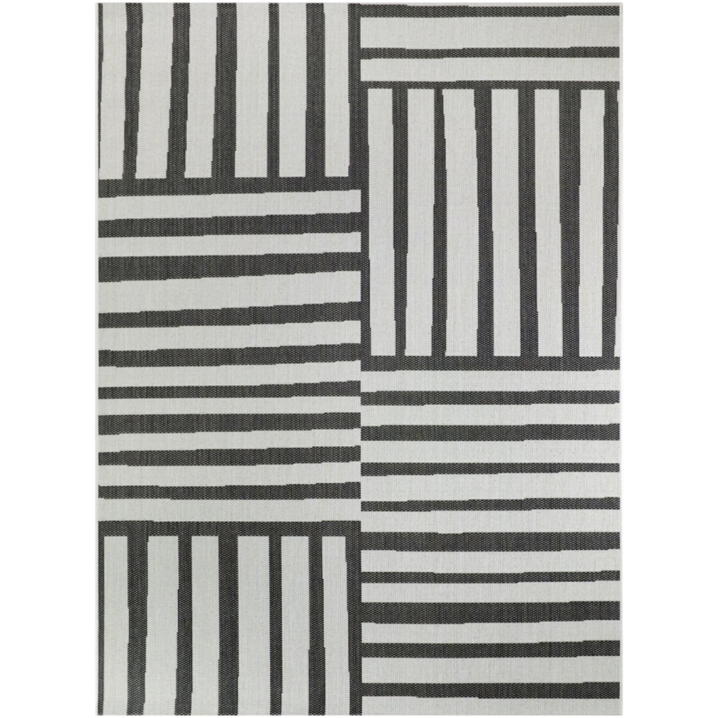 Heather Striped Transitional Indoor/Outdoor Area Rug