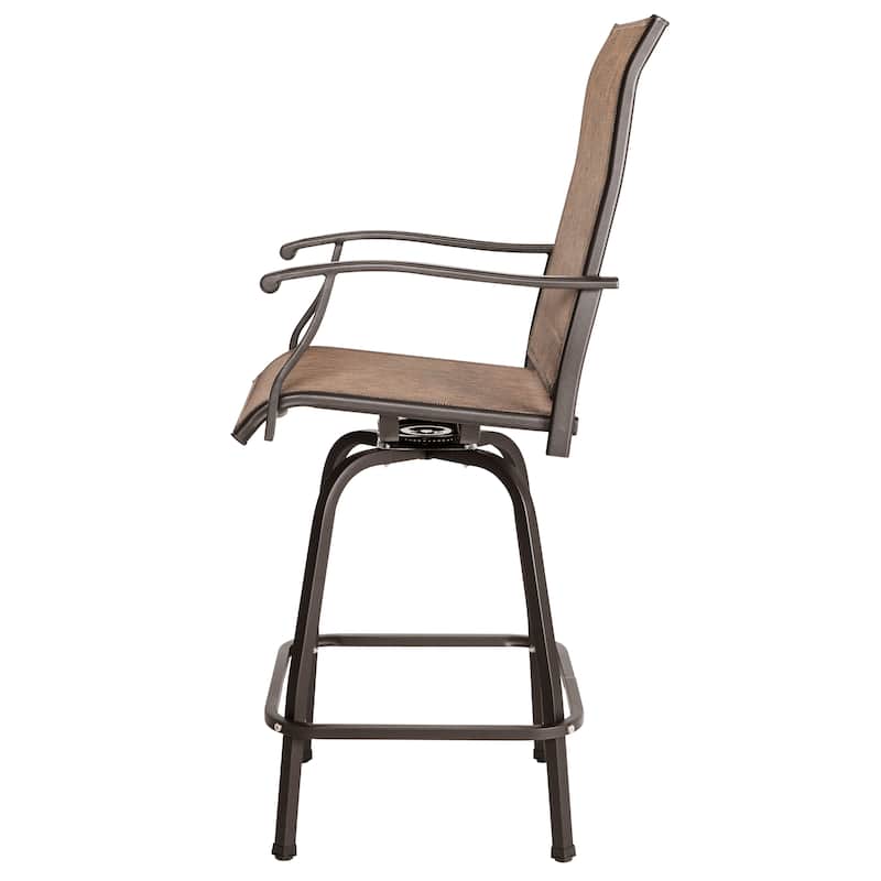 Outdoor Patio 2-Piece Swivel Bar Stools, All-Weather Textilene