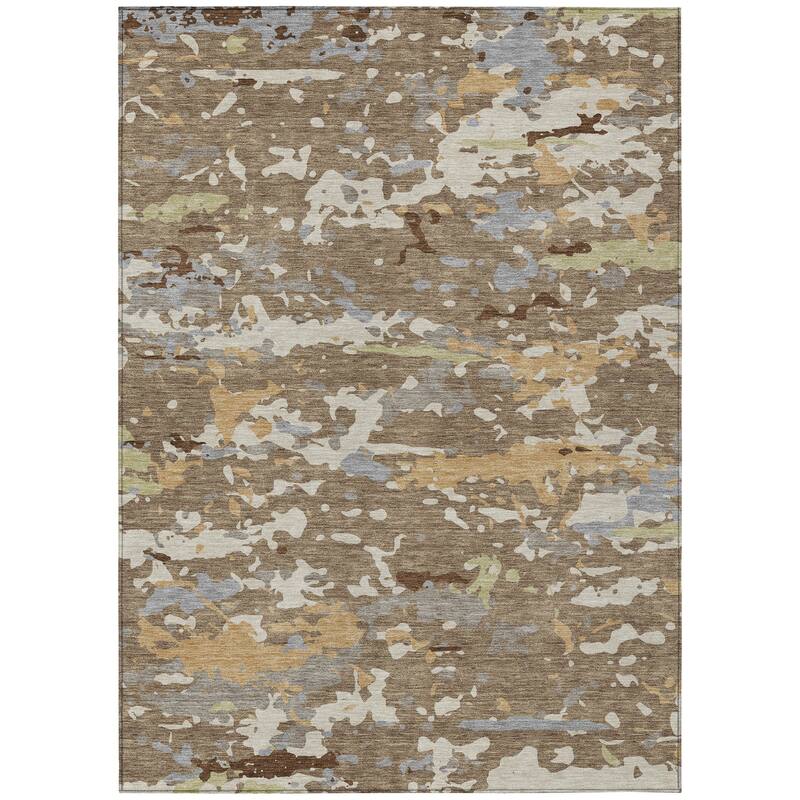 Machine Washable Indoor/ Outdoor Modern Calhan Chantille Rug