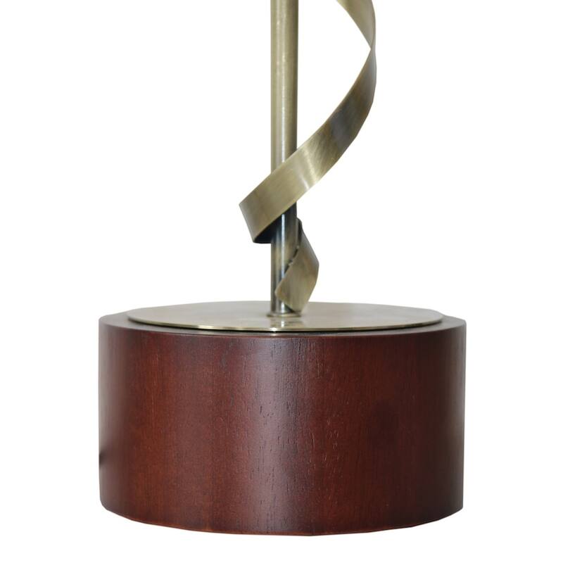 Caserta Twisted Brass Accent Table Lamp with Fabric Shade