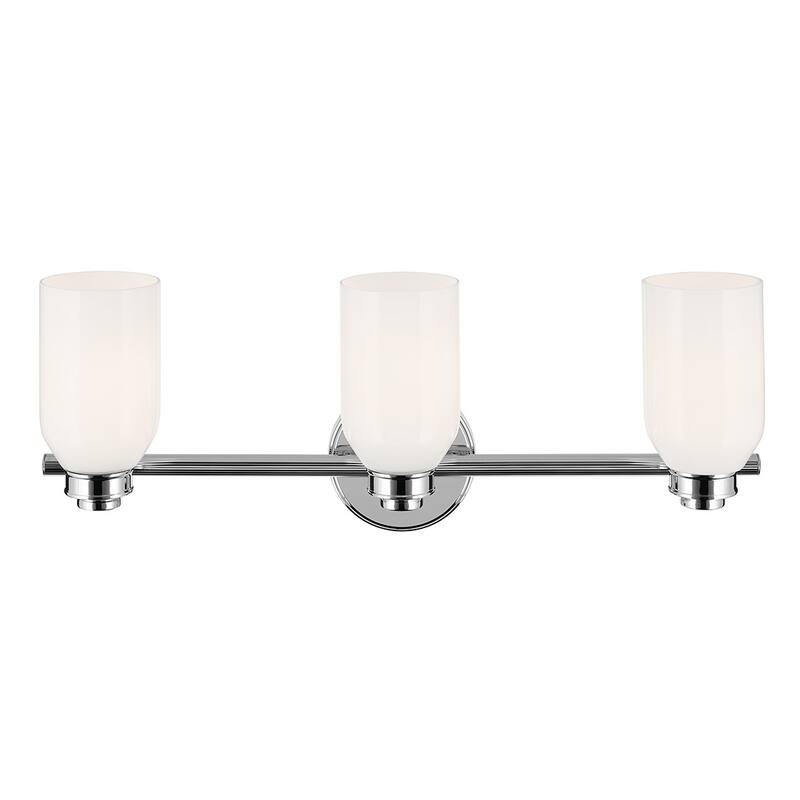Kichler Lighting Shae 24.25" 3-Light Vanity Light with White Opal Glass in Chrome