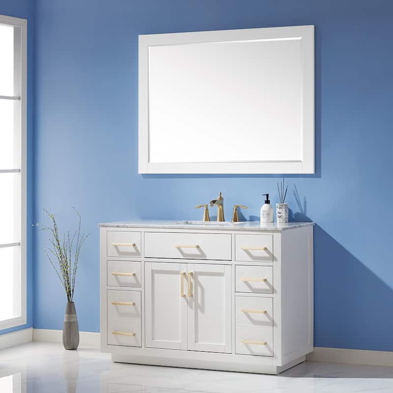 Altair Ivy Rectangular Bathroom Wood Framed Wall Mirror