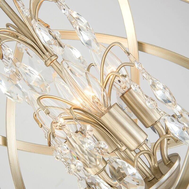 Maxax 4-Light Unique/Statement Globe Chandelier with Crystal