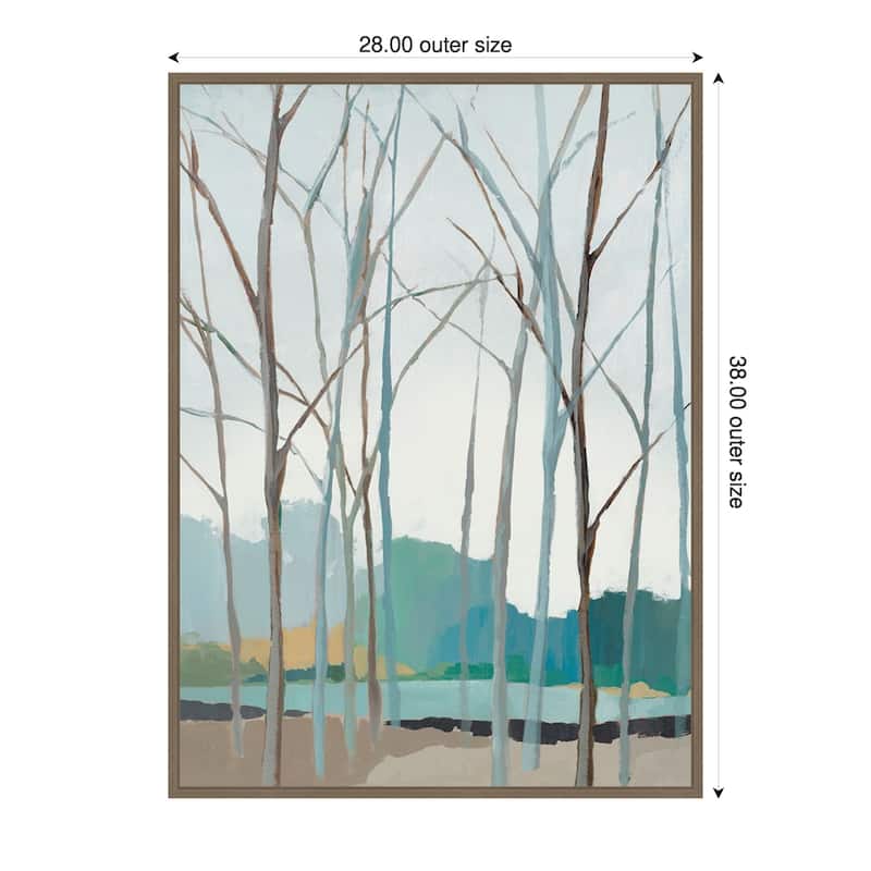 Winter Trees II by Isabelle Z Framed Canvas Wall Art Print - Sylvie Dark Gold - 28 x 38 in