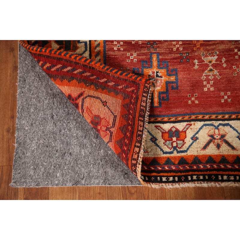 Tribal Red Shiraz Persian Vintage Area Rug Handmade Wool Carpet - 5'0"x 6'11"