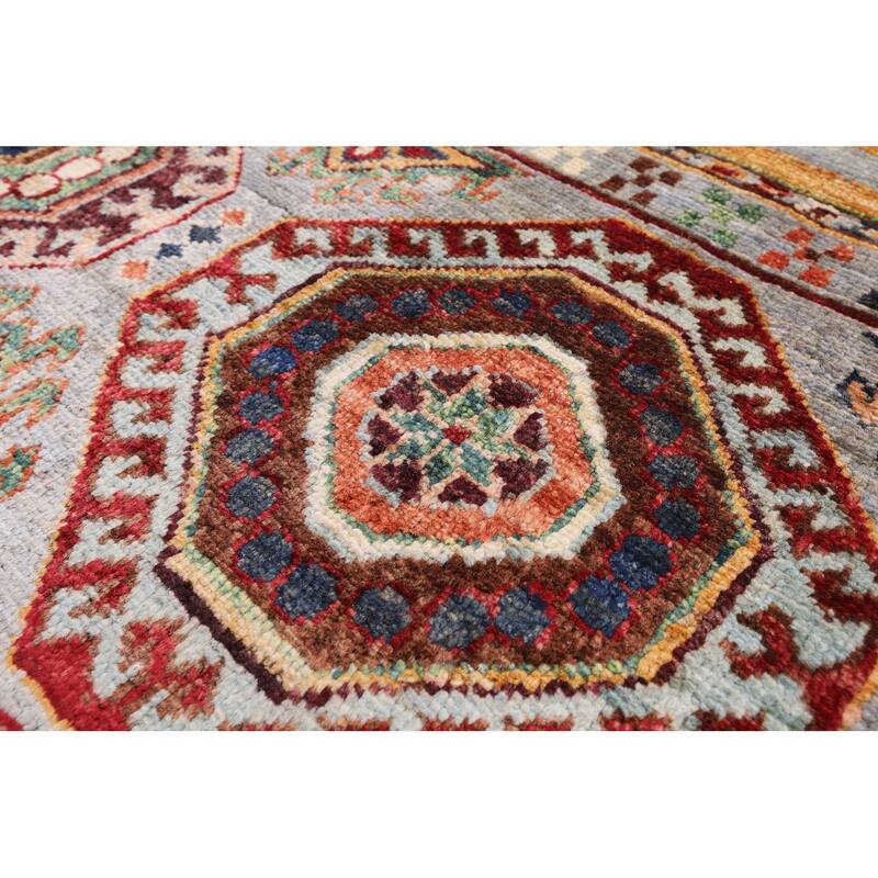 Golden Nile Khorjin Persian Gabbeh Hand Knotted Wool Rug - 3' 4" X 4' 10"