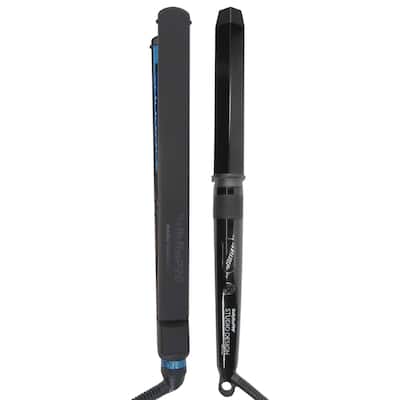 BaByliss Pro LIMITED EDITON Nano Titanium Ultra-Thin 1" Flat Iron BNTMB4072TUC + BaByliss Pro Studio Design Series 1¼" Crimpcurl