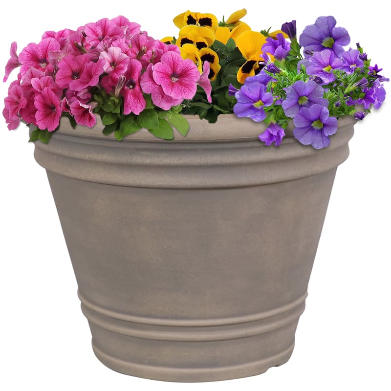 Sunnydaze Franklin Outdoor Flower Pot Planter - Beige - 20-Inch - Single