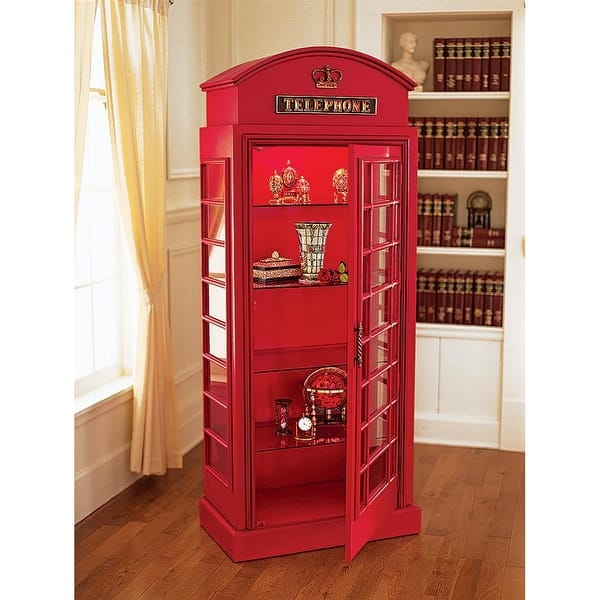 Design Toscano British Telephone Booth Display Cabinet - Bed Bath ...