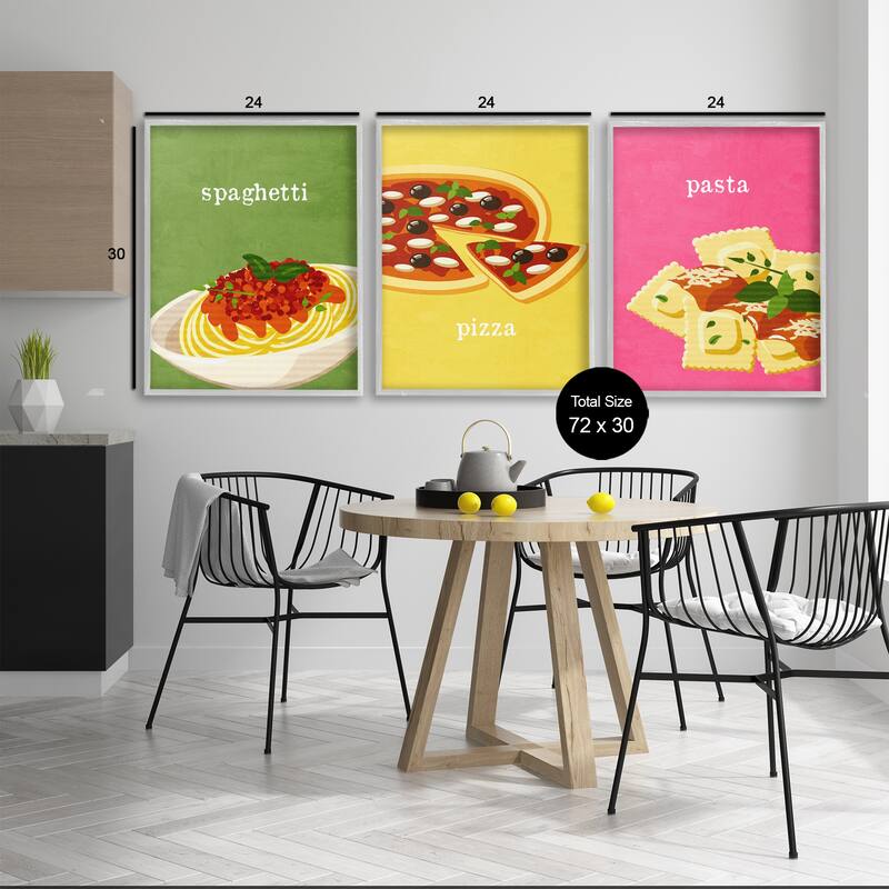 Stupell Italian Cuisine Meals Framed Giclee Art Design By Kim Allen (Set of 3)