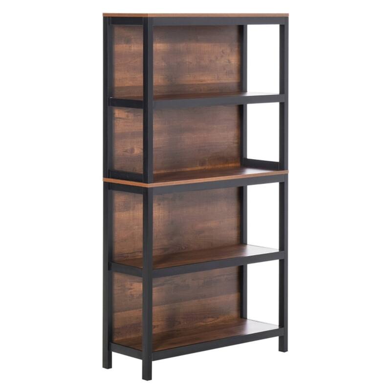 31.5" Wide Black-Brown Multi-Shelf Storage Organizer for Living Room Bedroom or Kitchen - 31.5" W x 11.75" D x 59.75" H