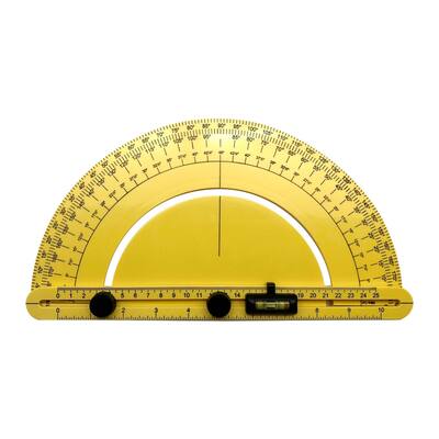 Industro Angle Finder Protractor w/ 1 Level Vial & 1 Plumb Vial -Measures Outside, Inside, Sloped Angles, Ranges 0 to 180 degree
