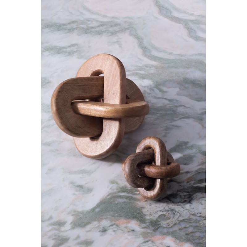 Sagebrook Home Neutral Wood Decorative Knot Figurine