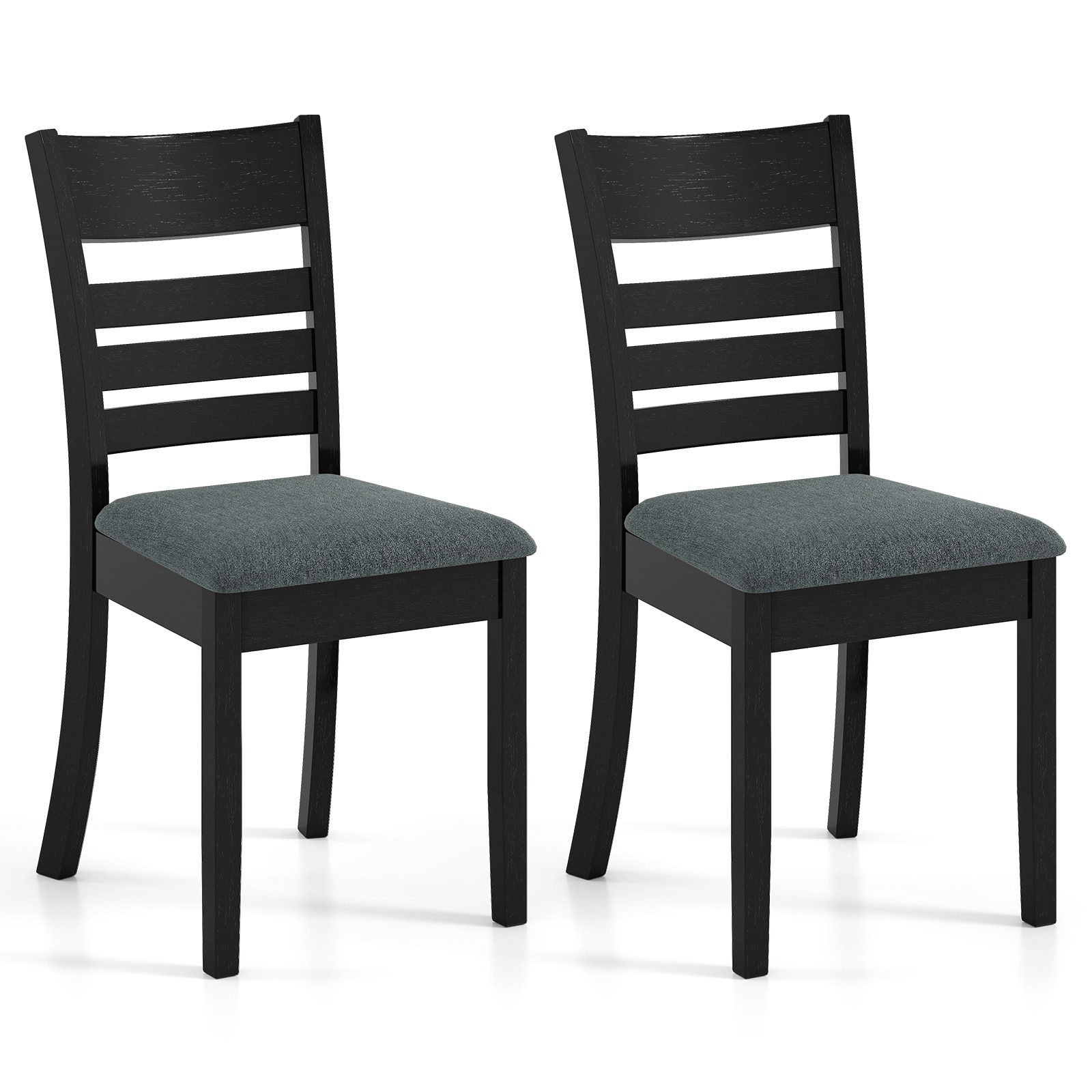 Costway Wooden Dining Chairs Set of 2/4 with Rubber Wood Frame, Curved