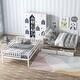 preview thumbnail 3 of 7, White Full over Full Bunk Bed with 2 Drawers and Staircases, Convertible into 2 Beds