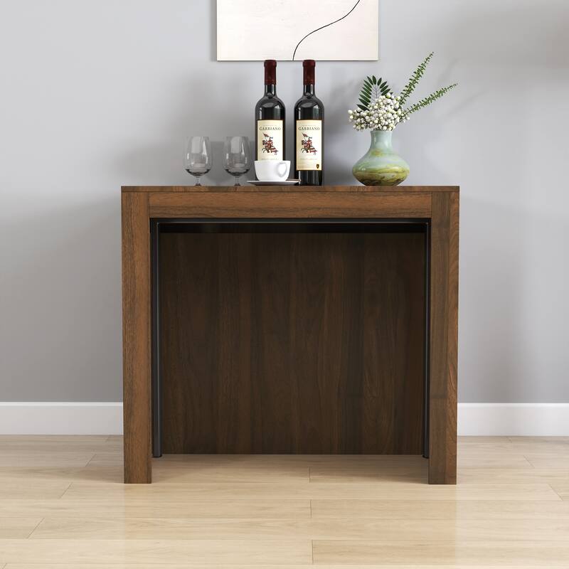 Modern Expandable Dining Table with Built-In Outlet‌ – Space-Saving Design with Storage for Events, Parties & Meetings