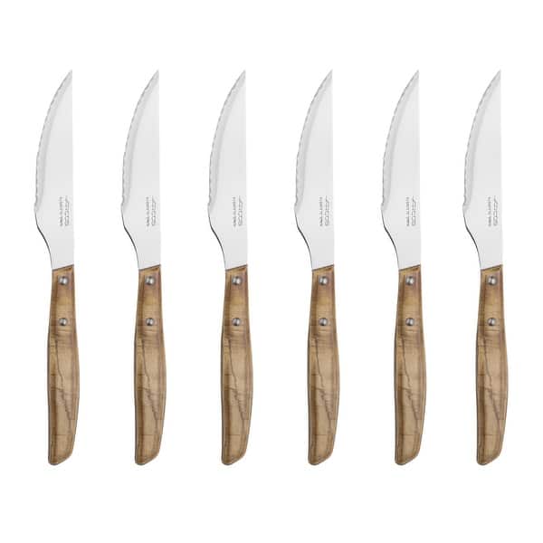 4 Inch Steak Knife Set of 6. Pocket Knife Pack with Smooth Edge for