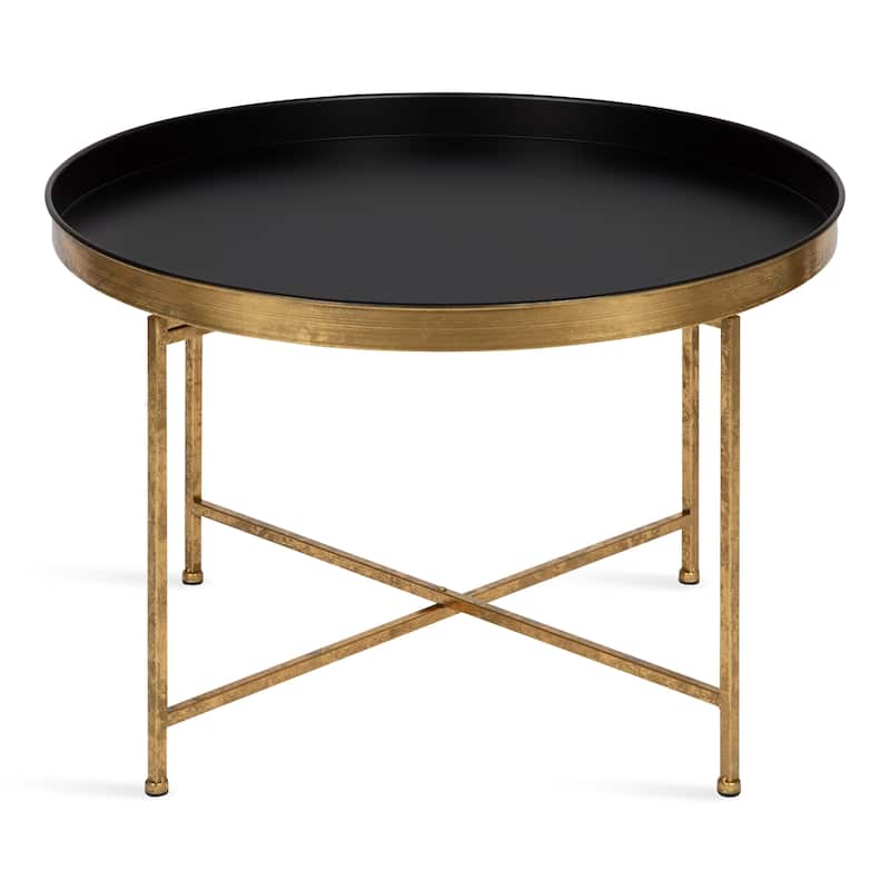 Kate and Laurel Celia Round Metal Coffee Table - 28.25x28.25x19