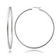 preview thumbnail 1 of 10, Mondevio Sterling Silver 50mm Large High Polished Round Hoop Earrings White