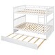 preview thumbnail 7 of 9, Full over Full Wooden Bunk Bed with Twin Size Trundle & Safety Rail, Convertible to 2 Platform Bedframe for Kids Teens Bedroom