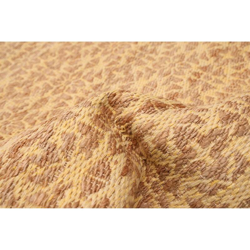 ECARPETGALLERY Flat-Weave Palas Denizli Light Gold Kilim - 5'3 x 7'6