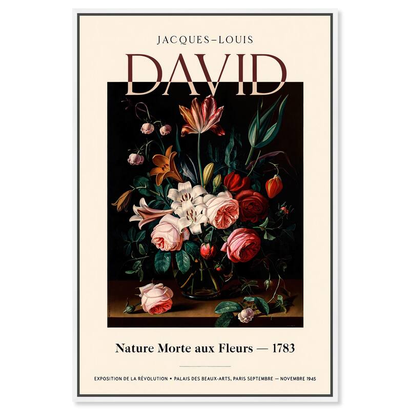 Flowers in a Dark Canvas by Art Remedy - White - 24" x 36"