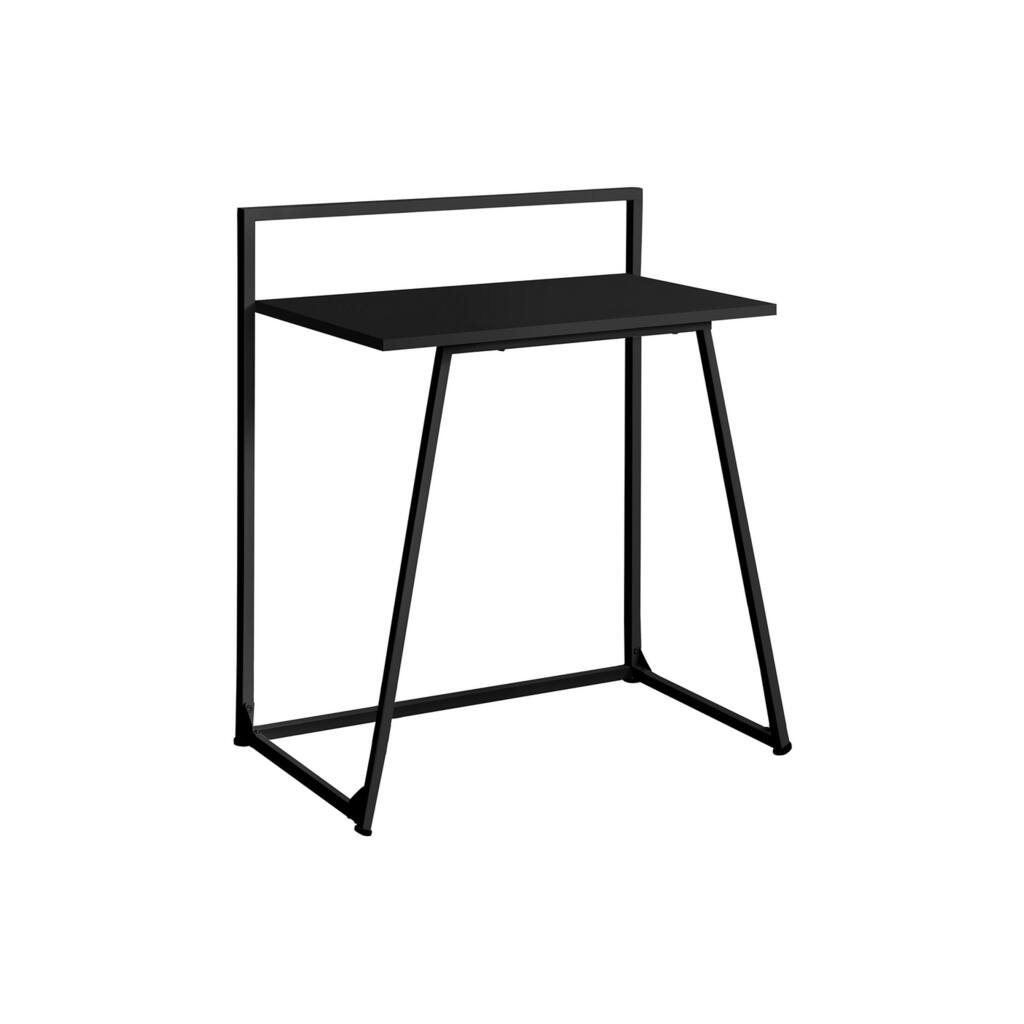 Computer Desk, Home Office, Laptop, 30"l, Work, Black Laminate, Black Metal, Contemporary