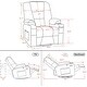 preview thumbnail 12 of 20, Mcombo Manual Swivel Glider Rocker Recliner Chair with Massage , USB Ports, 2 Side Pockets and Cup Holders, Faux Leather 8036
