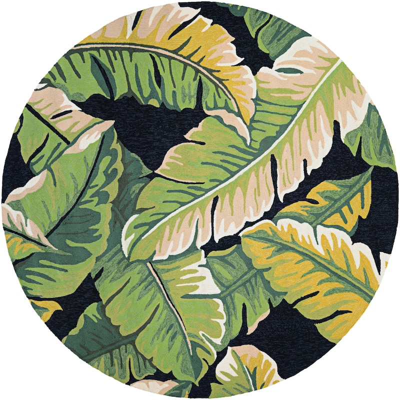 Miami Rainforest Black- Green Indoor/ Outdoor Area Rug