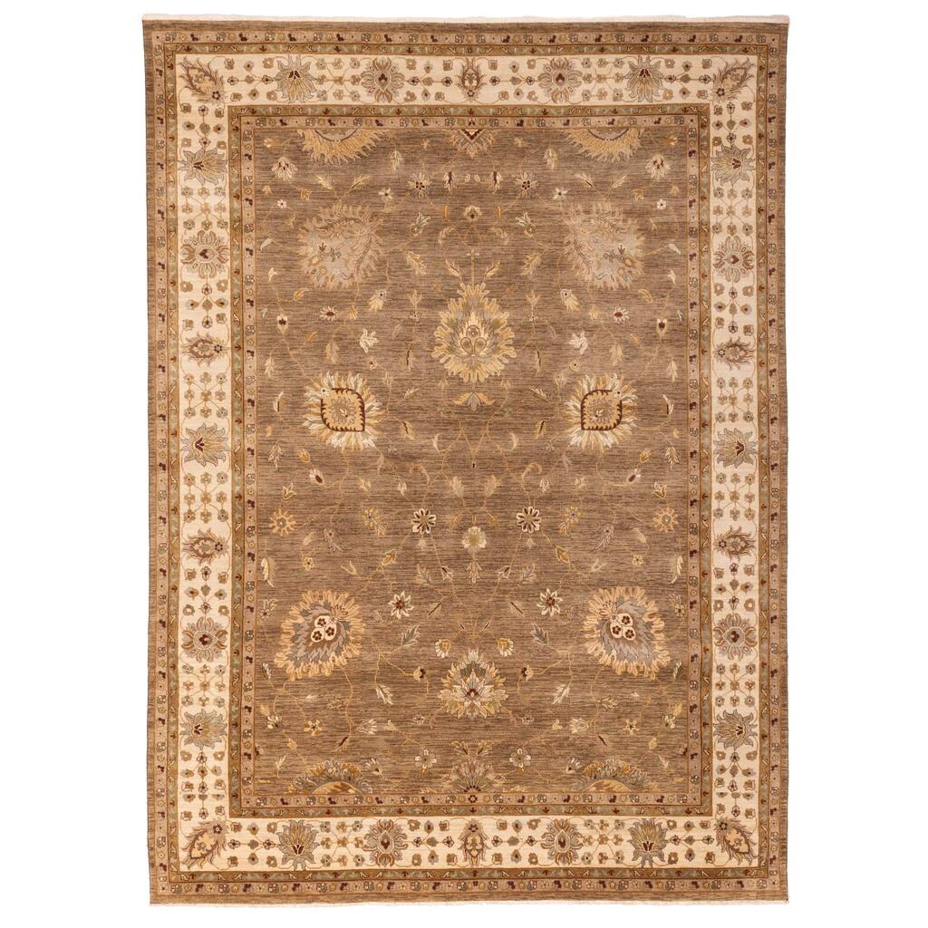 ECARPETGALLERY Hand-knotted Jamshidpour Brown Wool Rug - 8'5 x 11'6