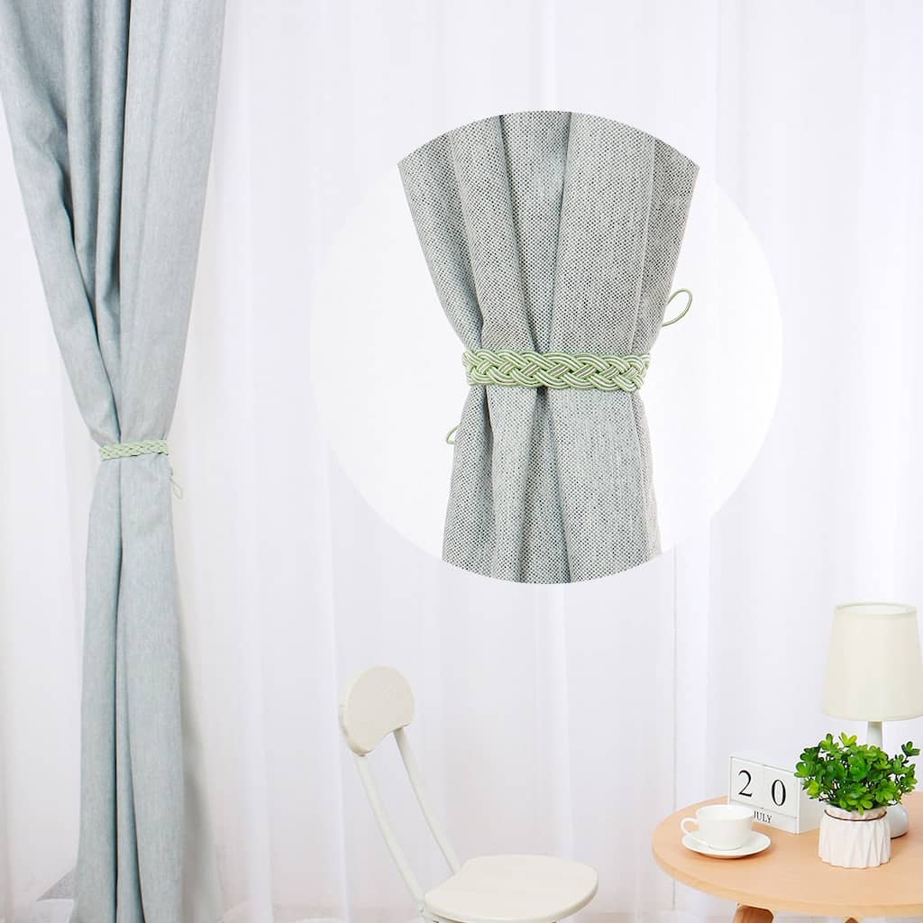 2pcs Curtain Tieback 23" Holdback Decorative Rope Curtain Holder, Green