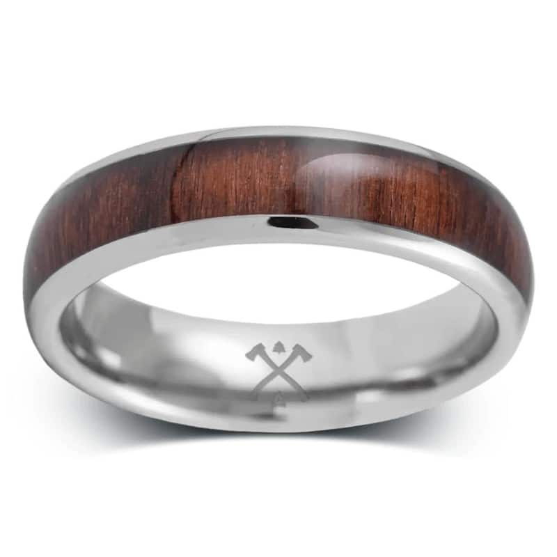 Manly Bands THE WRITER Tungsten with Inlay 6mm Polished Band
